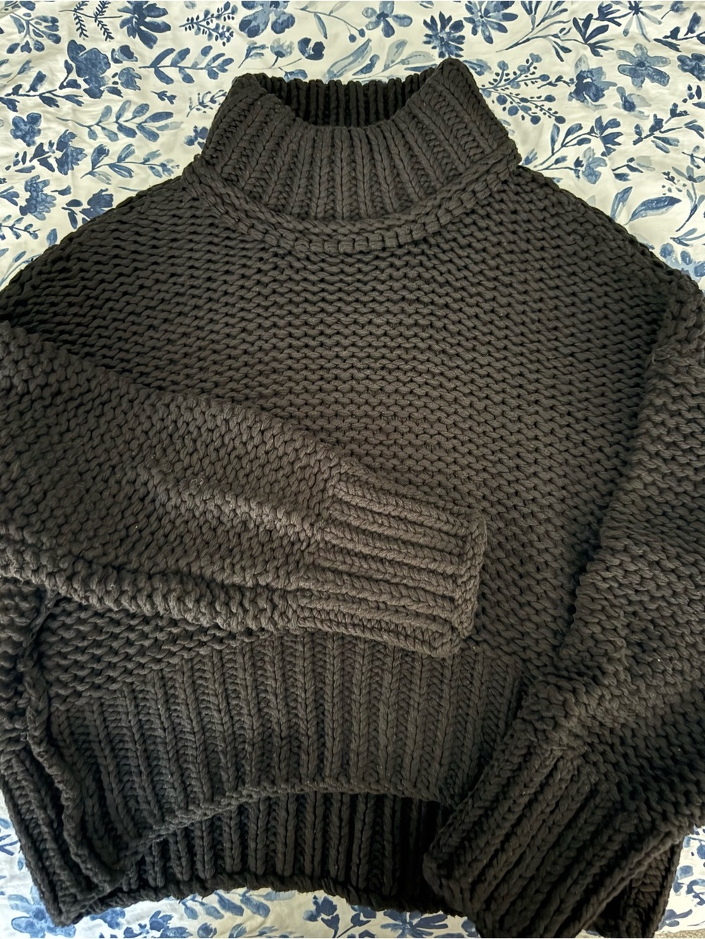 Free People Chunky Turtleneck Sweater - Black